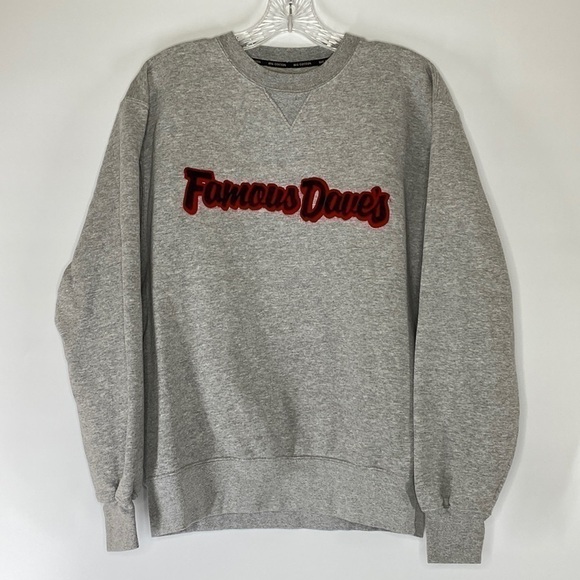 Gear For Sports Big Cotton Famous Dave's Grey Crewneck Sweatshirt Medium - Picture 1 of 4